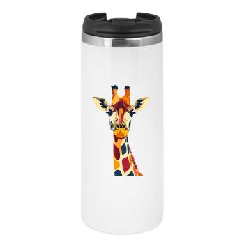 Bunte Giraffenpracht Giraffe Kopf Hals Motiv - Thermobecher - Weiß - Vorne