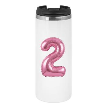 2. Geburtstag Shirt, helium Ballon - Thermobecher - Weiß - Vorne