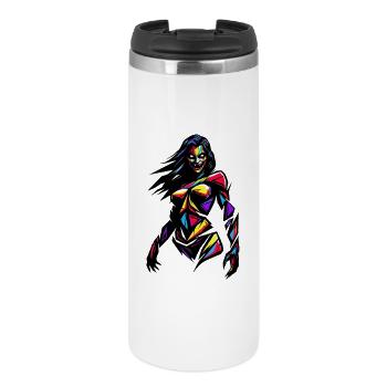 Colorful Geometric Woman - Thermal Cup - white - Front