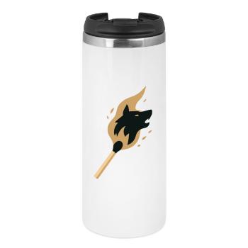 Lone Wolf Flaming Alpha Style Match - Thermal Cup - white - Front