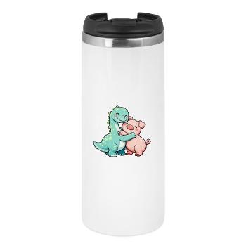 Cute Brontosaurus & Pig - Thermal Cup - white - Front