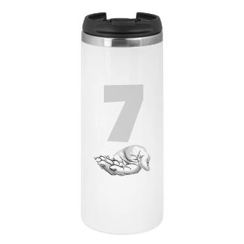 Funny Seven Meme Hand Gen Alpha Trend Joke - Thermal Cup - white - Front
