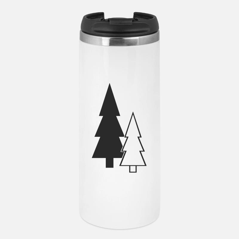 Forest Silhouette Fir Trees - Thermal Cup - white