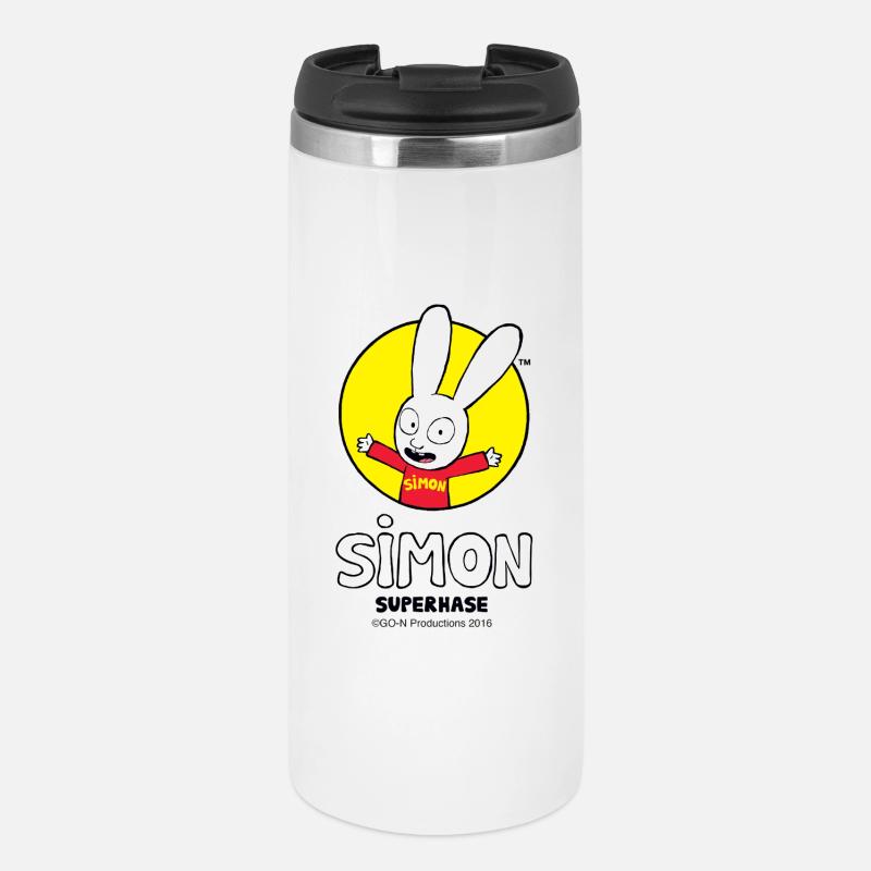 Simon Super Bunny avec Lettrage - Mug isotherme - blanc