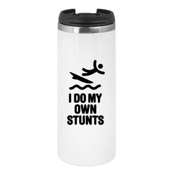 I do my own stunts surfer kite surfing surf dude - Thermal Cup - white - Front