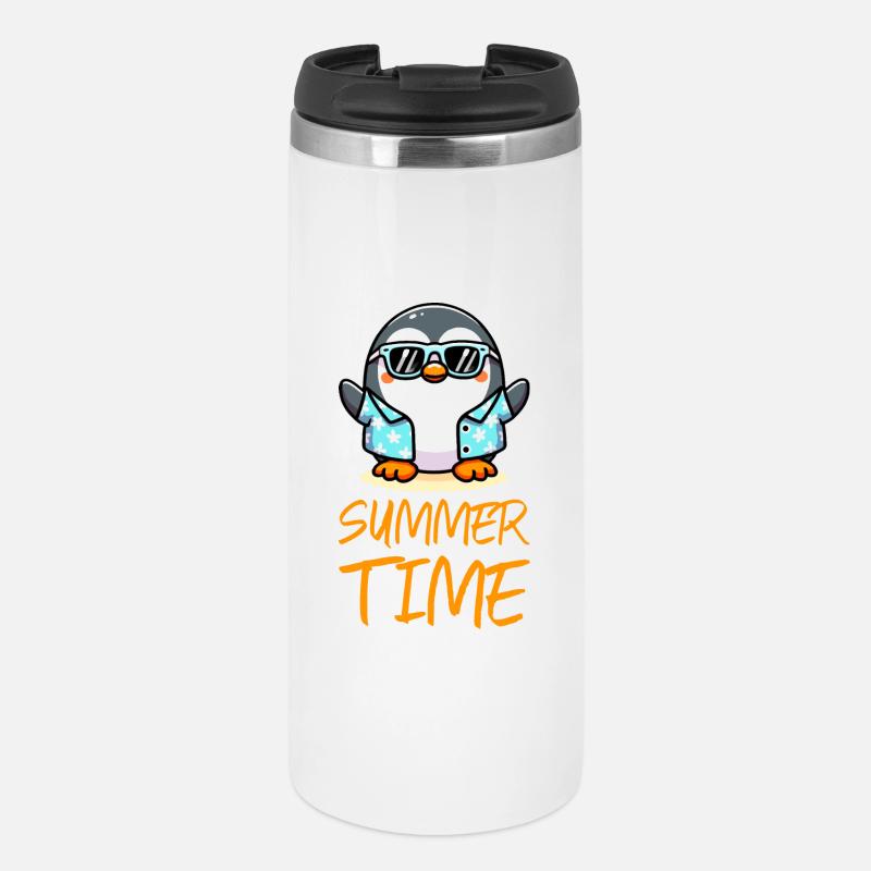 Penguin Summer Time - Thermal Cup - white