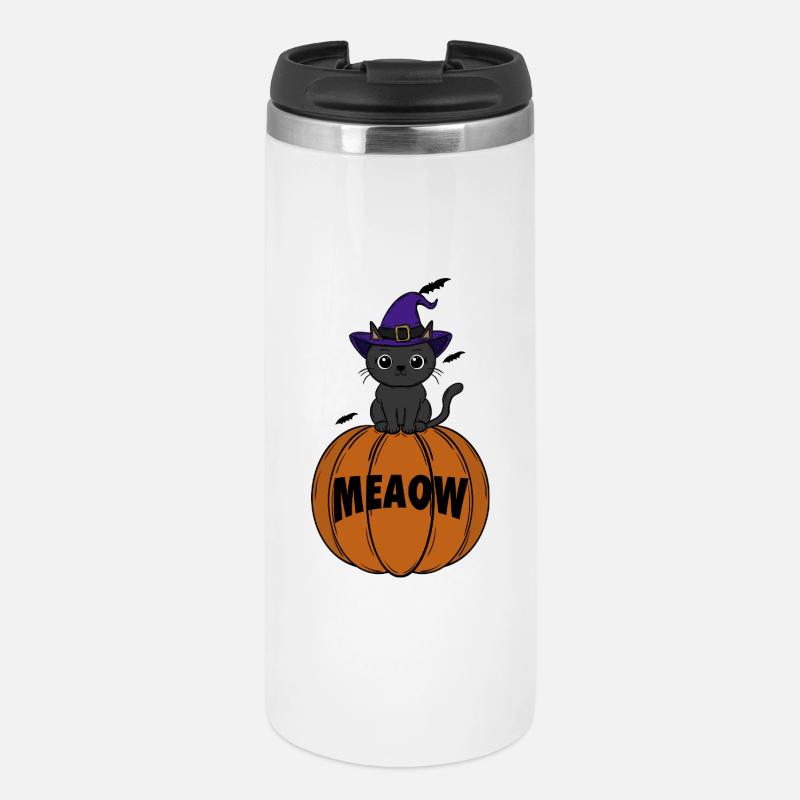 Chat Halloween - Mug isotherme - blanc
