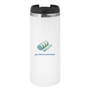 You find me at the beach - Thermal Cup - white - Front