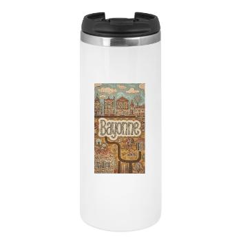 Bayonne Whimsical Townscape France - Thermal Cup - white - Front