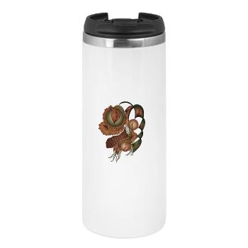 Earth Tone Flower Shapes - Thermal Cup - white - Front