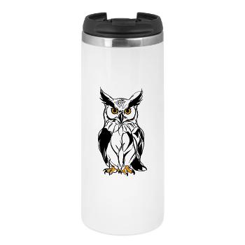 Night Owl Silhouette with Gold Eyes - Thermal Cup - white - Front