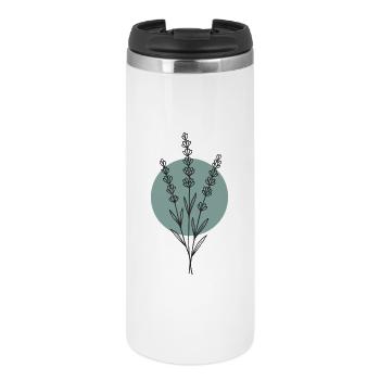 Lavender – Floral nature motif - Thermal Cup - white - Front