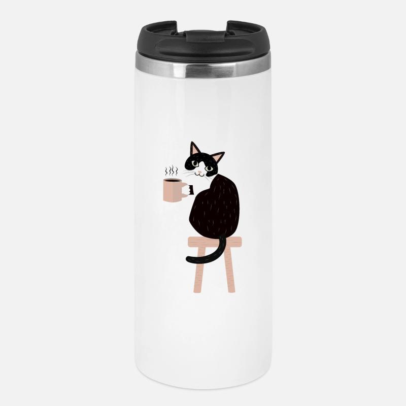 Pause café chat - Mug isotherme - blanc