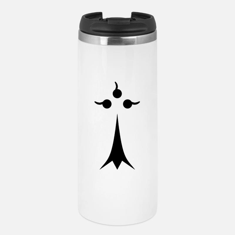Schwarzer minimalistischer Hermelin - Thermobecher - Weiß