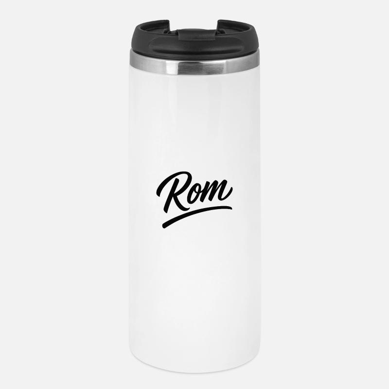 Rom Script Schriftzug Unterlinie - Thermobecher - Weiß