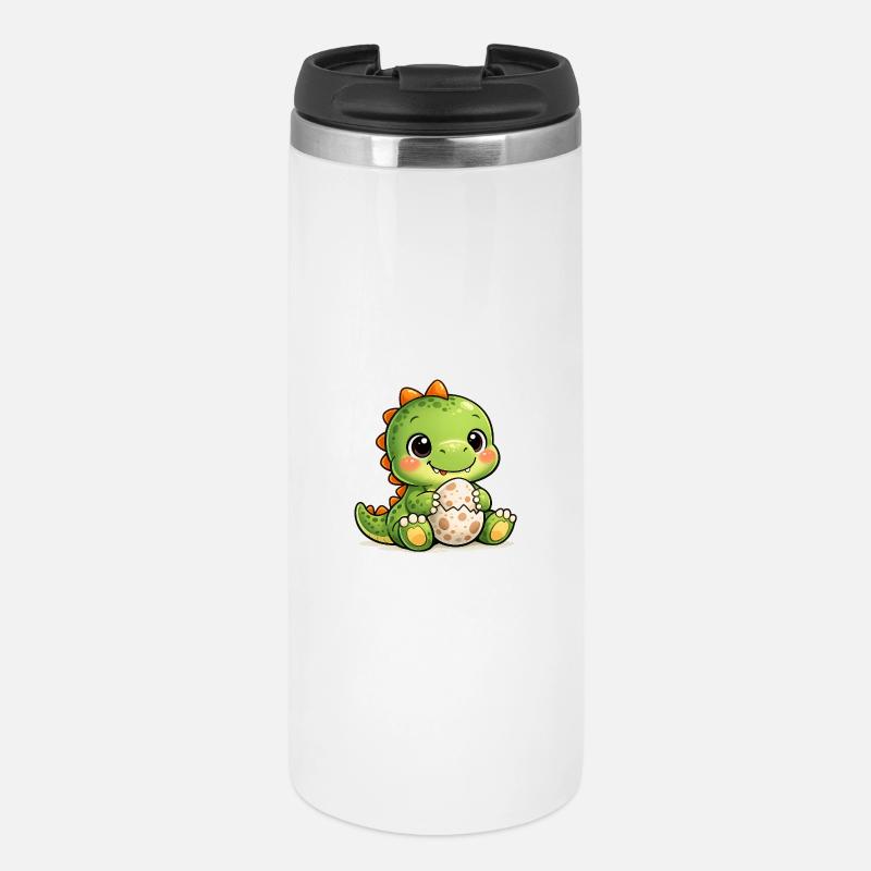 Dino avec œuf - Mug isotherme - blanc