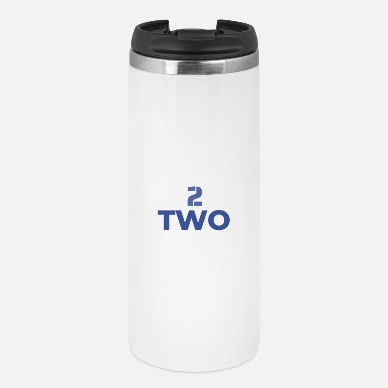 BUCHSTABE NUMMER 2 DESIGN UND TYPOGRAFIE SYMBOL - Thermobecher - Weiß