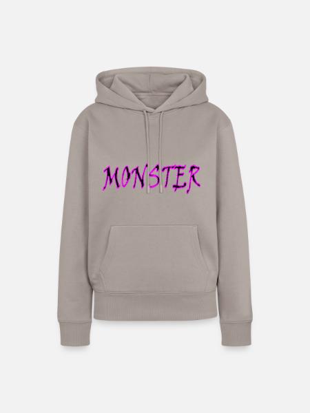 monster - Frauen Premium Bio Hoodie - Taupe
