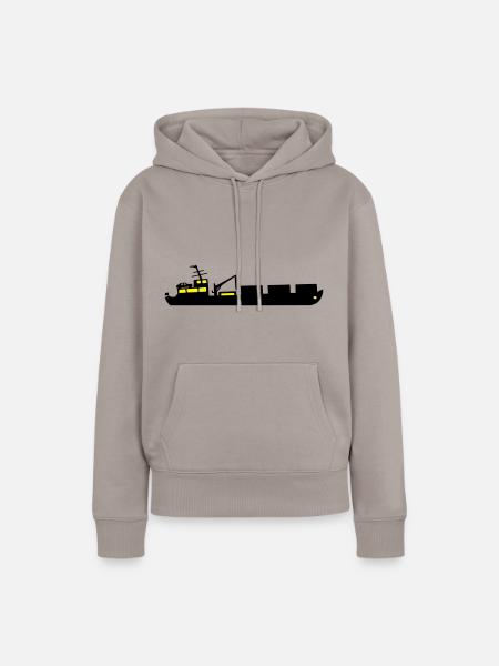 Boot Frachtschiff Schiff zweifarbig - Frauen Premium Bio Hoodie - Taupe