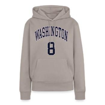 Washington 8 - Sweat à capuche Premium bio Femme - taupe - Devant - Julia (174cm)