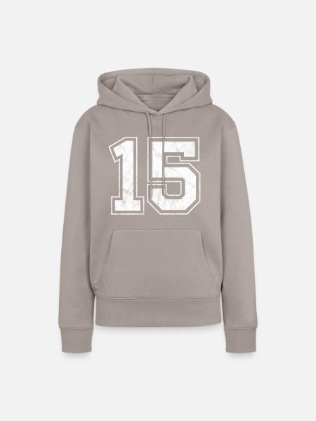 Anzahl 15 - Frauen Premium Bio Hoodie - Taupe