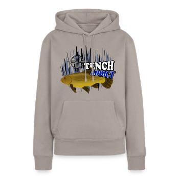 Schleie - Frauen Premium Bio Hoodie - Taupe - Vorne - Julia (174cm)