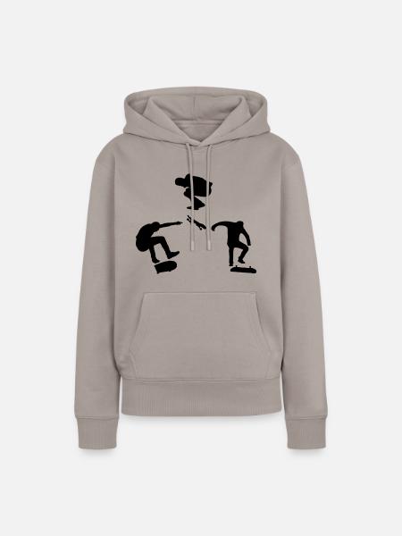 Skateboard Tricks - Frauen Premium Bio Hoodie - Taupe