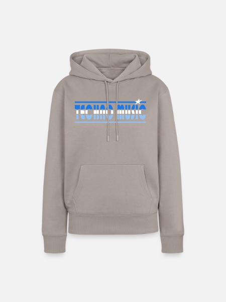 Techno Music Retro - Frauen Premium Bio Hoodie - Taupe