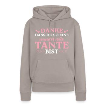 Dankeschön Beste Tante Geschenk - Frauen Premium Bio Hoodie - Taupe - Vorne - Julia (174cm)