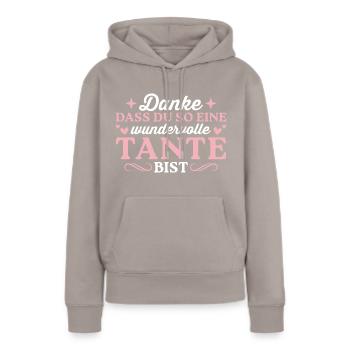 Dankeschön Wundervolle Tante Geschenk - Frauen Premium Bio Hoodie - Taupe - Vorne - Julia (174cm)