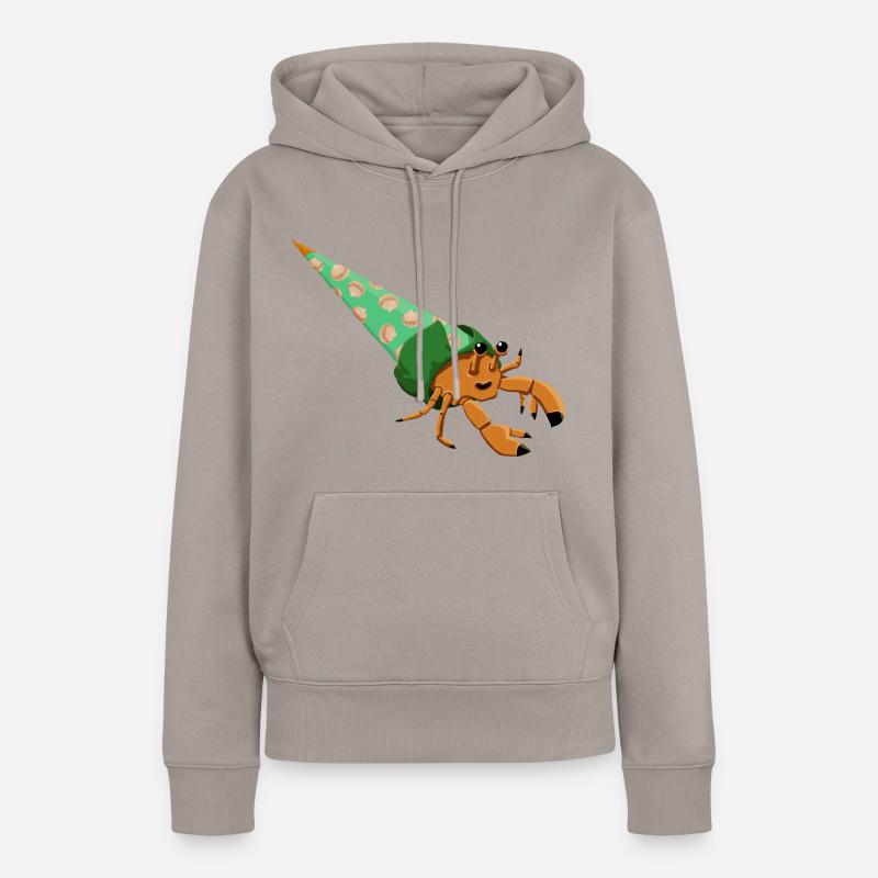 Cône d’école de bernard-l’ermite - Sweat à capuche Premium bio Femme - taupe