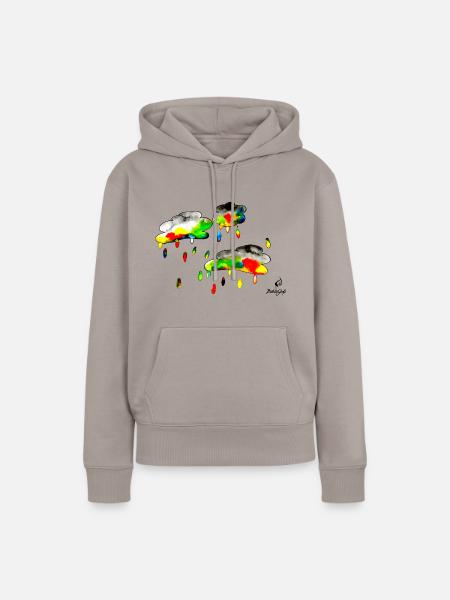 Farbenregen - Frauen Premium Bio Hoodie - Taupe