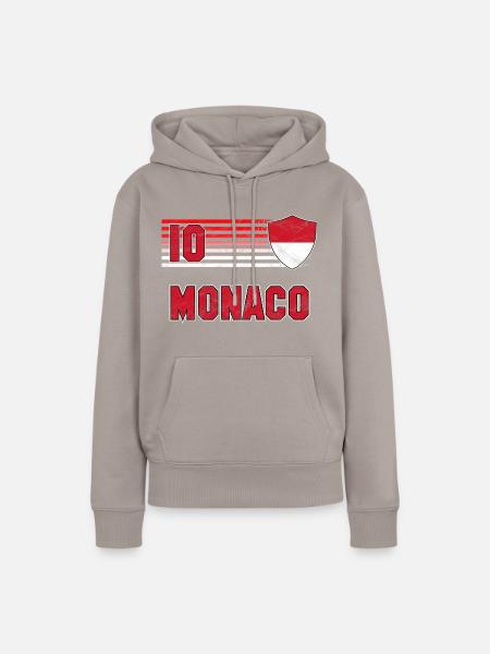 Monaco Fußball Mannschaft - Frauen Premium Bio Hoodie - Taupe