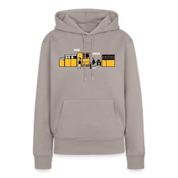 retro computer - Sweat à capuche Premium bio Femme - taupe - Devant - Julia (174cm)
