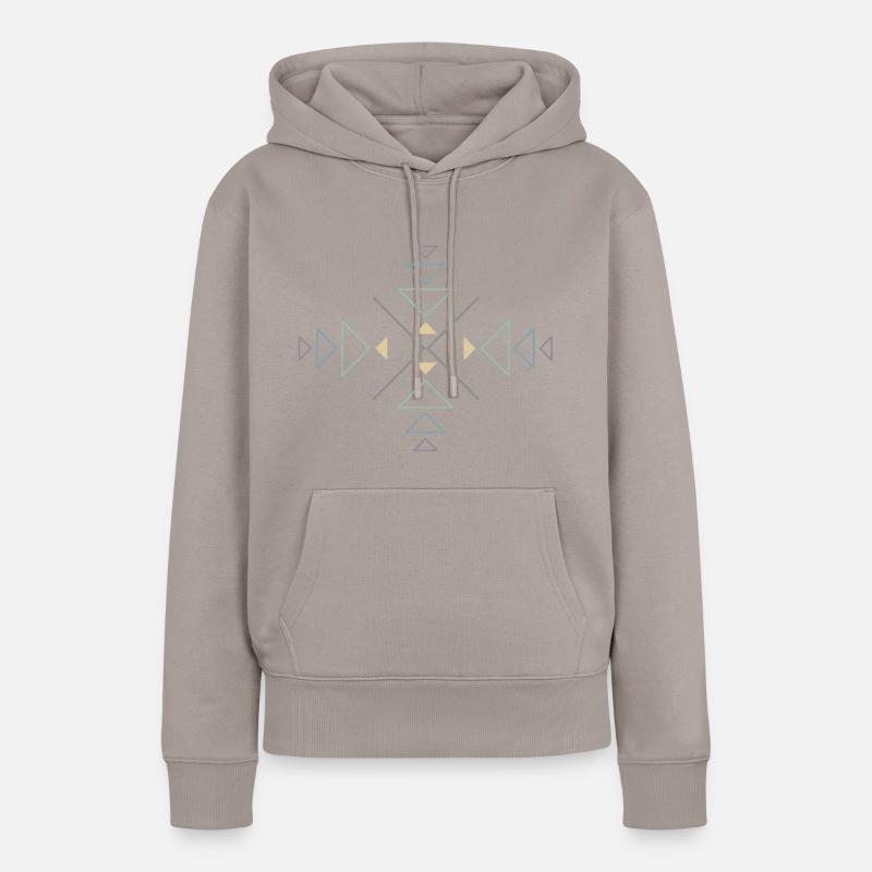 Triangles colorés - Sweat à capuche Premium bio Femme - taupe