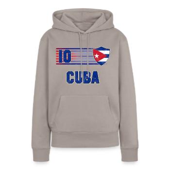 Équipe de Cuba de football - Sweat à capuche Premium bio Femme - taupe - Devant - Julia (174cm)