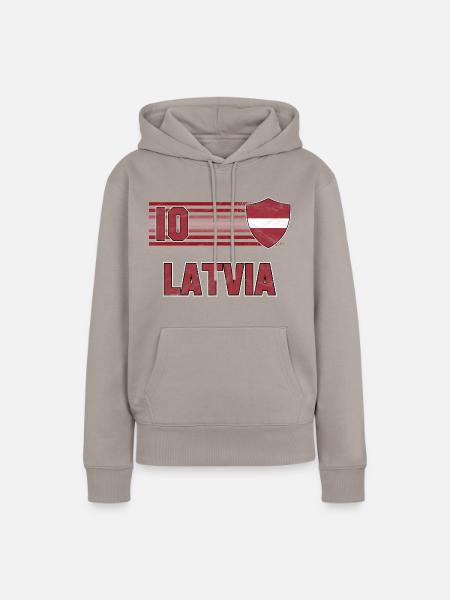 Lettland Fußball Mannschaft - Frauen Premium Bio Hoodie - Taupe