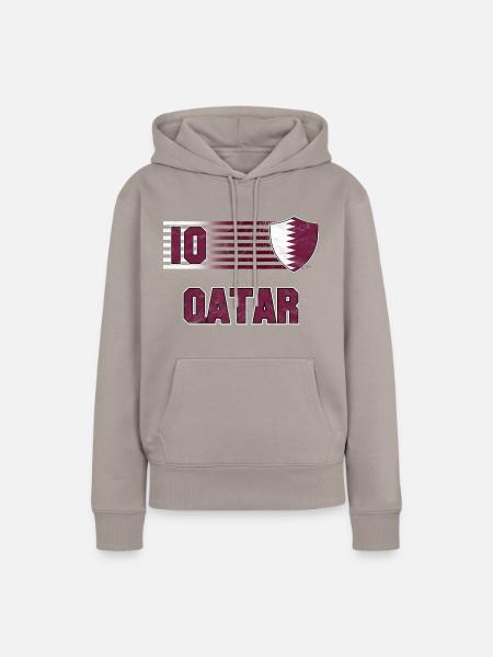 Katar Fußball Mannschaft - Frauen Premium Bio Hoodie - Taupe