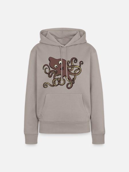 Brezelkraken - Frauen Premium Bio Hoodie - Taupe