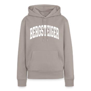 Bergsteiger - Frauen Premium Bio Hoodie - Taupe - Vorne - Julia (174cm)