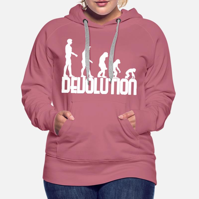 Devolution Evolution schlichtes Design Frauen Premium Bio Hoodie