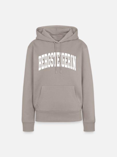 Bergsteigerin - Frauen Premium Bio Hoodie - Taupe