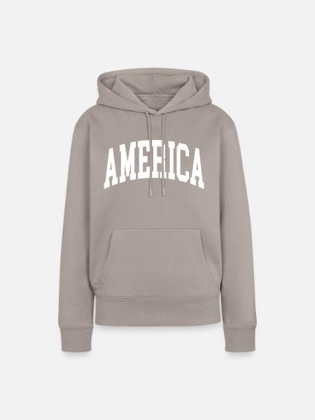 America - Frauen Premium Bio Hoodie - Taupe
