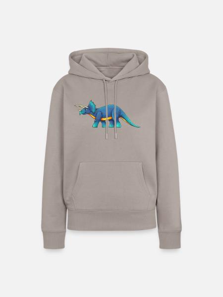 Triceratops - Frauen Premium Bio Hoodie - Taupe