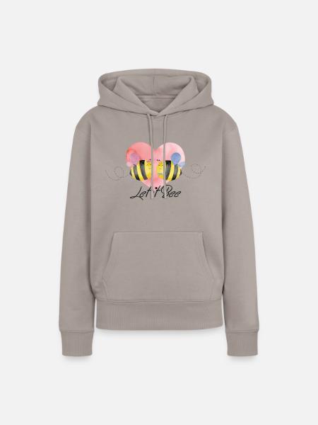 Let it Bee - Frauen Premium Bio Hoodie - Taupe