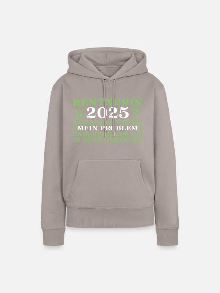 Rentnerin 2025 Hobbygärtnerin in Rente - Frauen Premium Bio Hoodie - Taupe