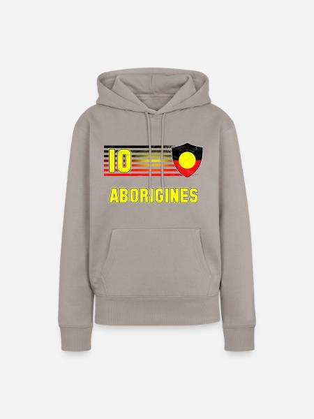 Aborigines Fußball Mannschaft - Frauen Premium Bio Hoodie - Taupe