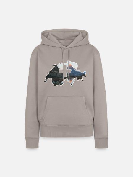 Schweiz - Frauen Premium Bio Hoodie - Taupe