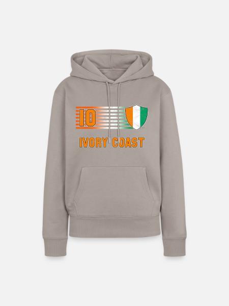 Elfenbeinküste Fußball Mannschaft - Frauen Premium Bio Hoodie - Taupe