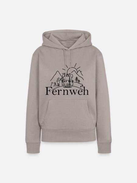 Fernweh - Frauen Premium Bio Hoodie - Taupe